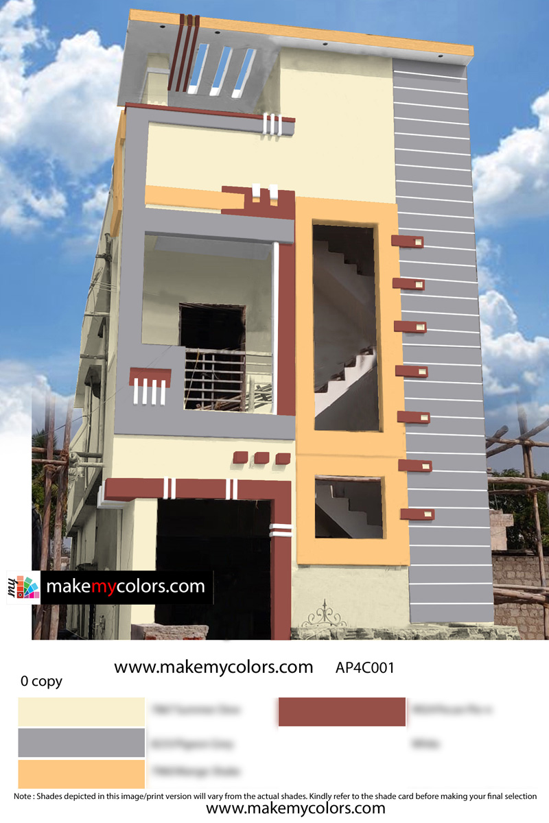 Exterior paint color combination for an Indian home